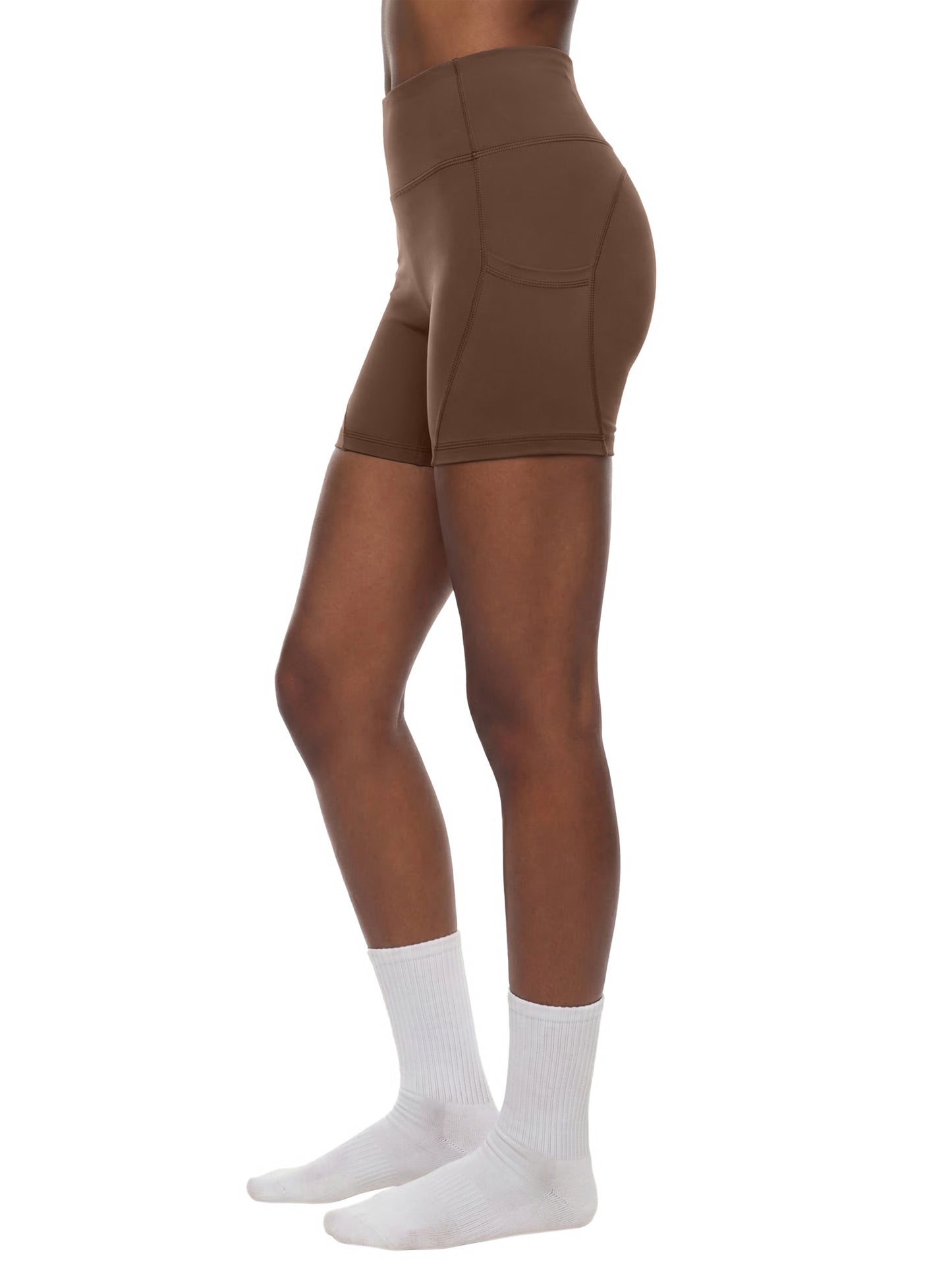 Women's "WANTED." High-Waisted Pocket Biker Shorts