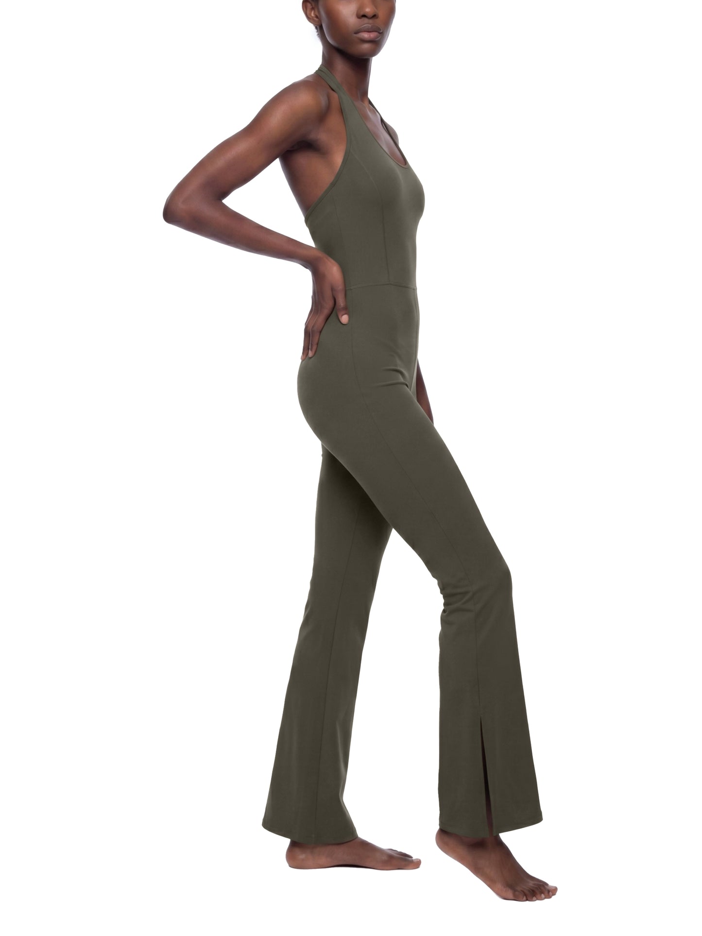 Women’s "WANTED." Halter Flared Jumpsuit